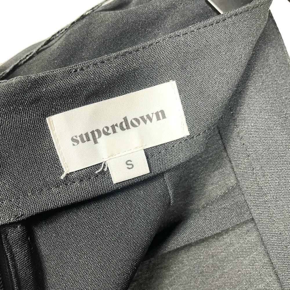 Superdown Brooke Black Wide Leg Pants Cropped High Rise‎ Culottes Women's Sz S - Picture 11 of 12